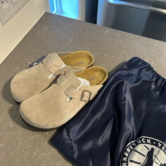 Birkenstock Taupe Suede Clogs - Picture 5 of 5